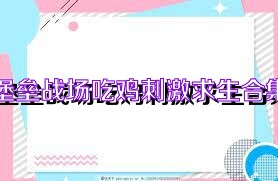 堡垒战场吃鸡刺激求生合集